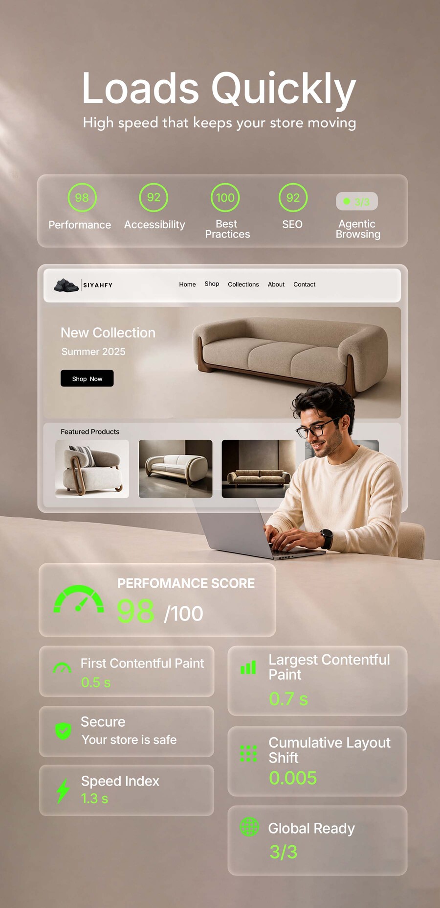 Lightning-fast storefront that loads in milliseconds for higher conversions
